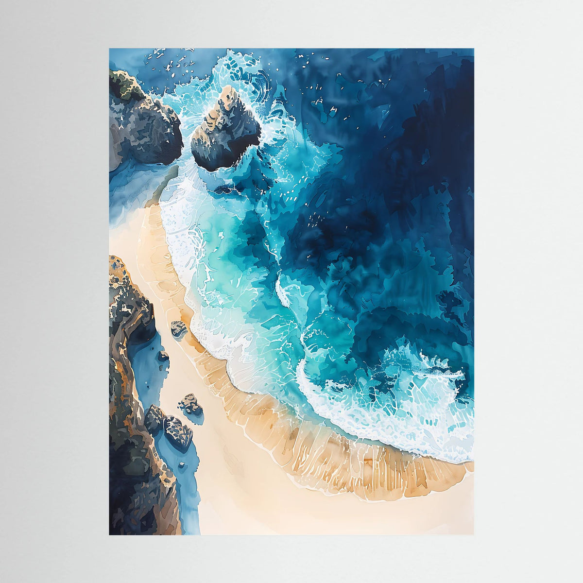Overhead Beach Scene Canvas