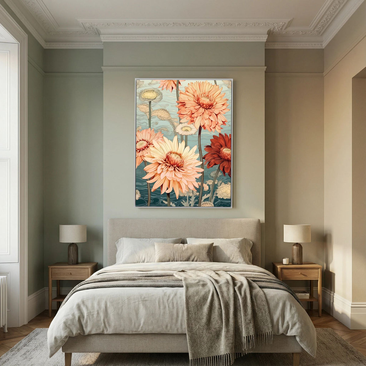 Vintage Chrysanthemum Canvas