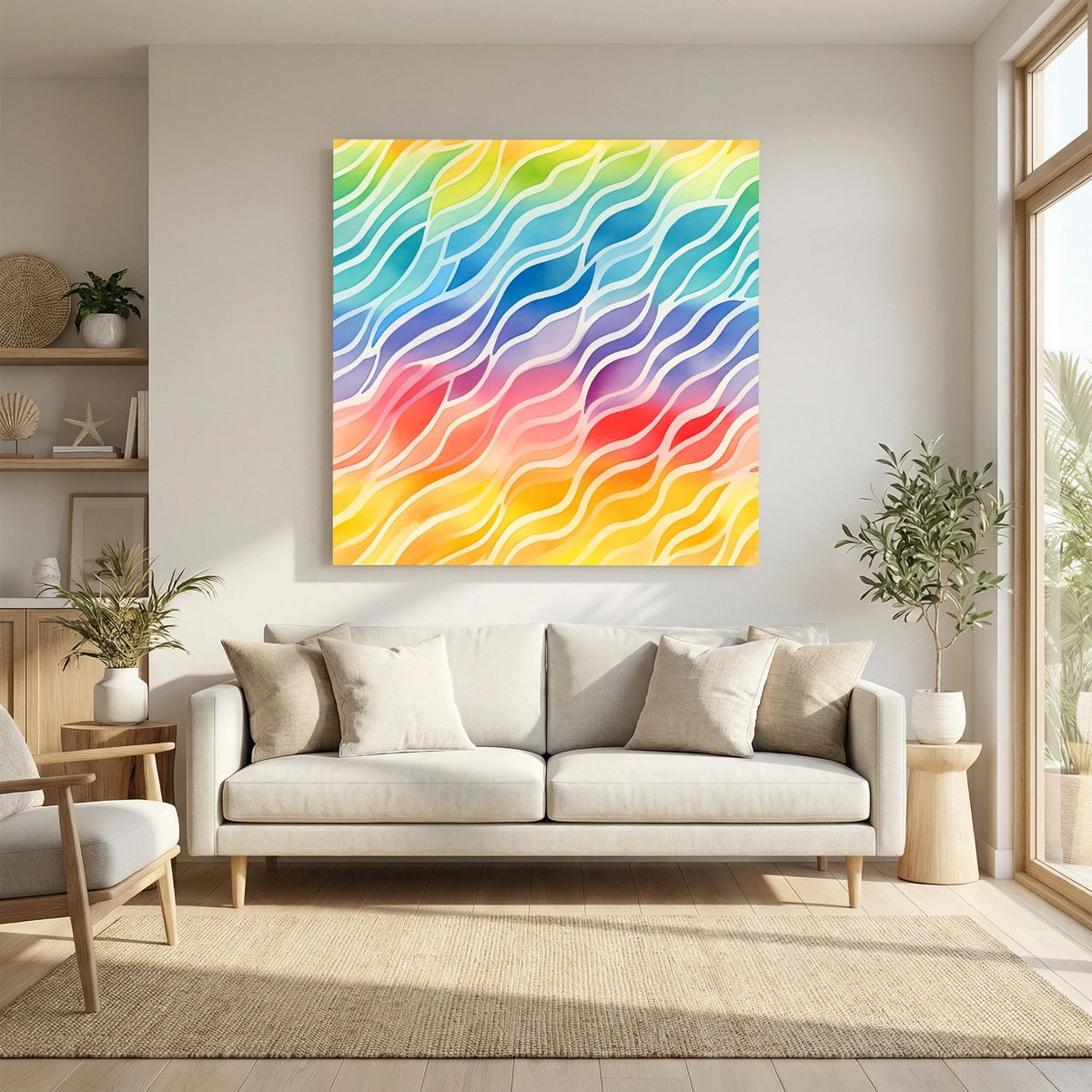 Rainbow Waves Canvas