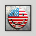 American Flag Smiley Face Print