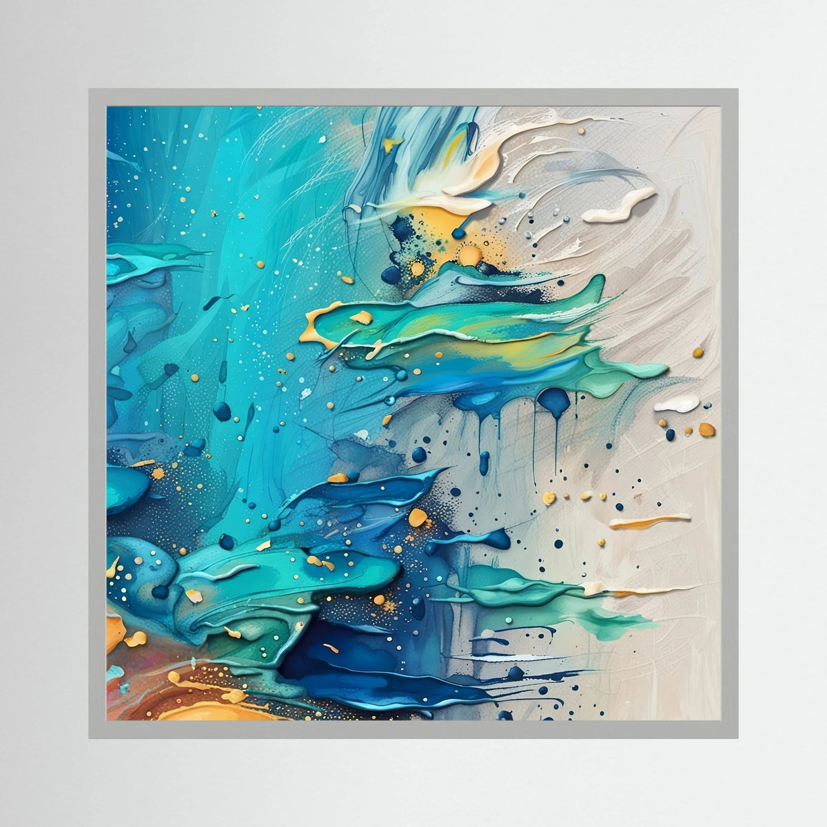 Yellow & Blue Paint Vibrant Print