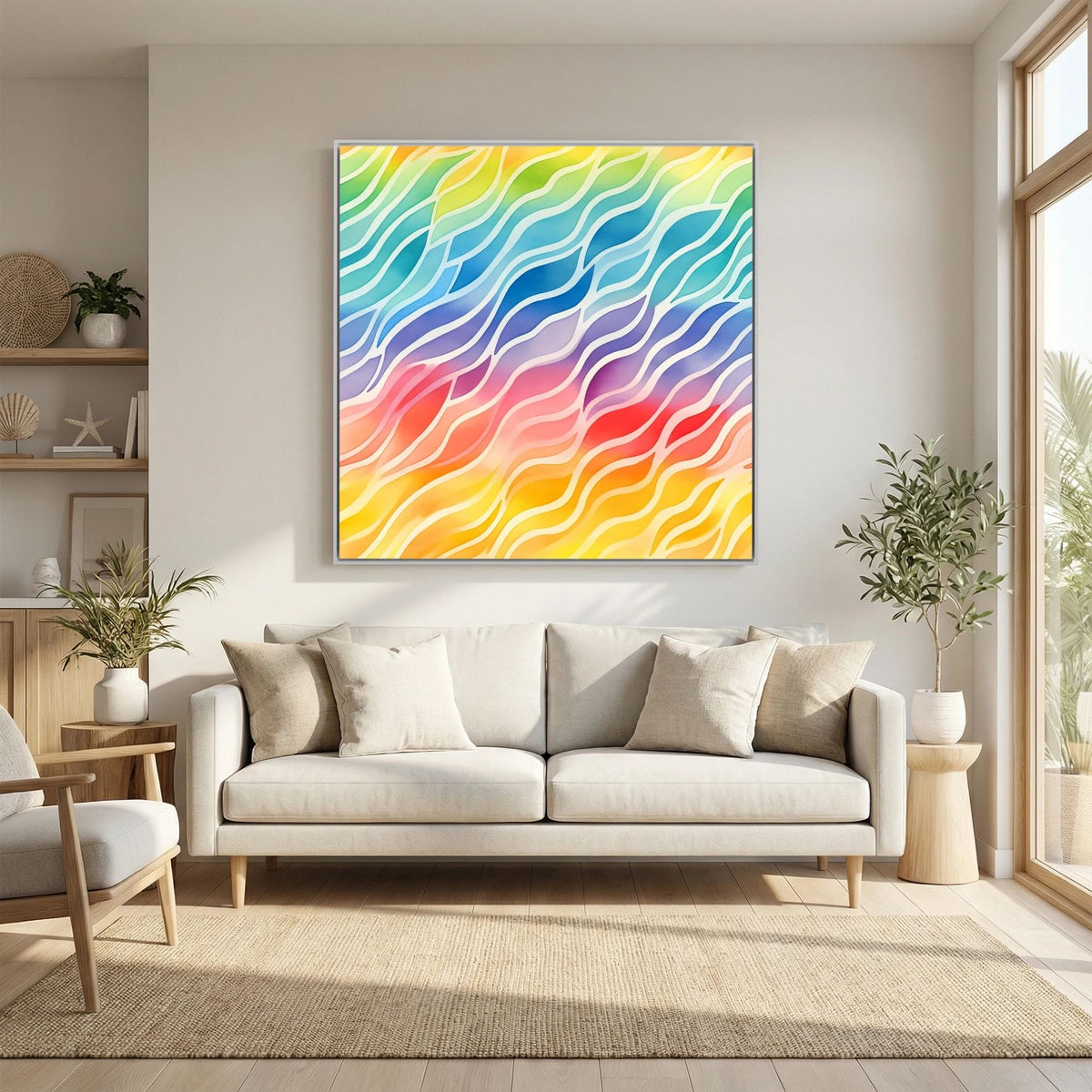 Rainbow Waves Canvas