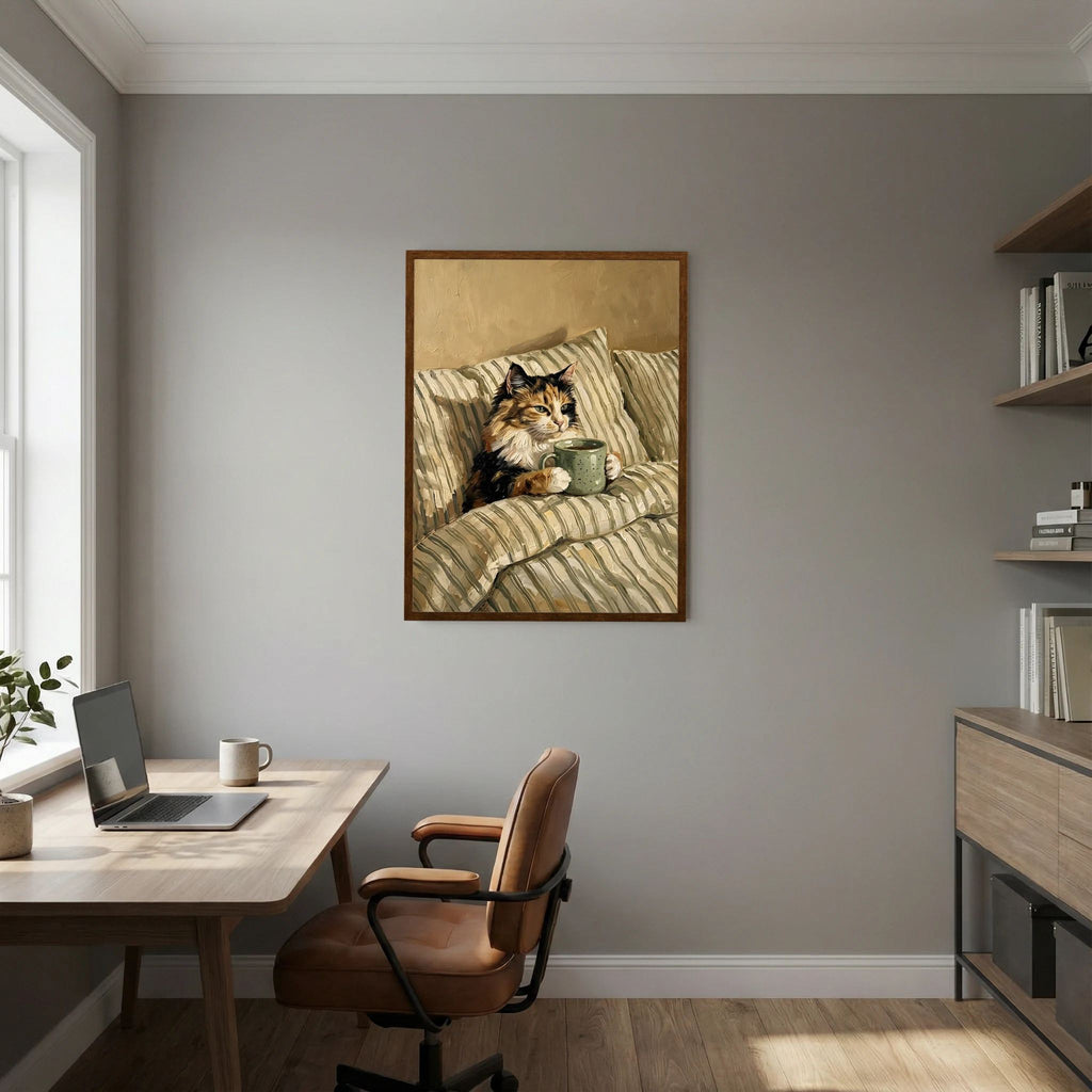 Cat & Coffee Print