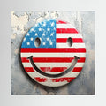 American Flag Smiley Face Canvas