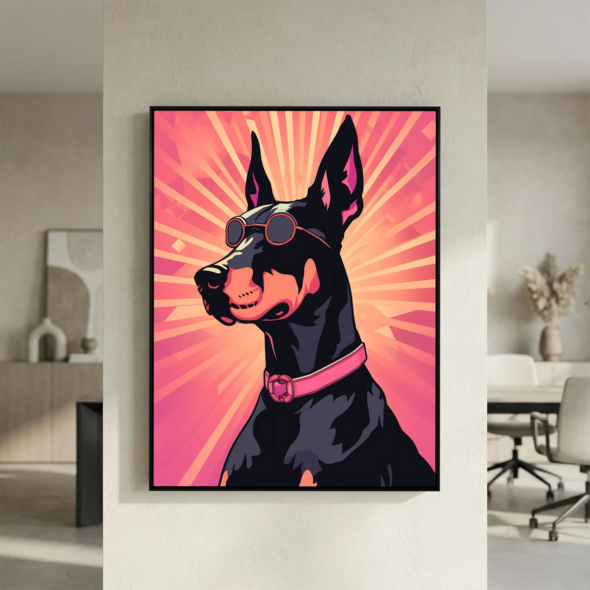 Doberman Pinscher Pop Art Canvas