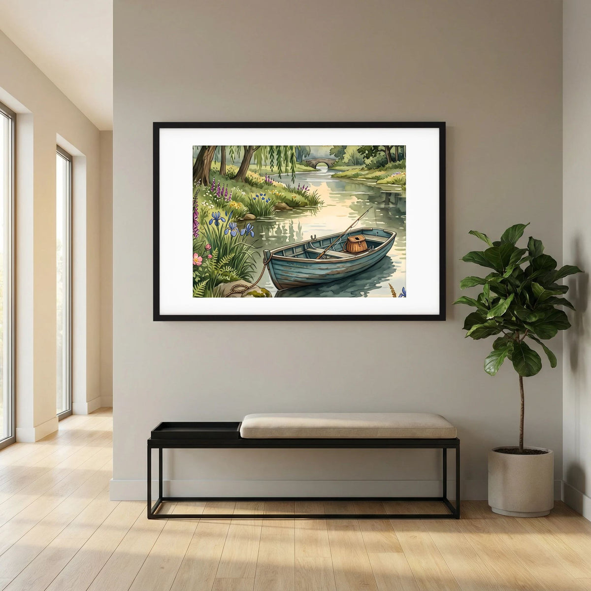 River Fishing Print