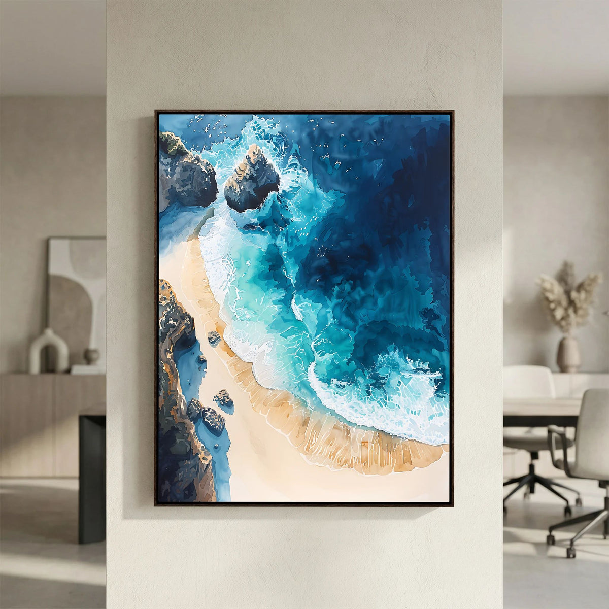 Overhead Beach Scene Canvas