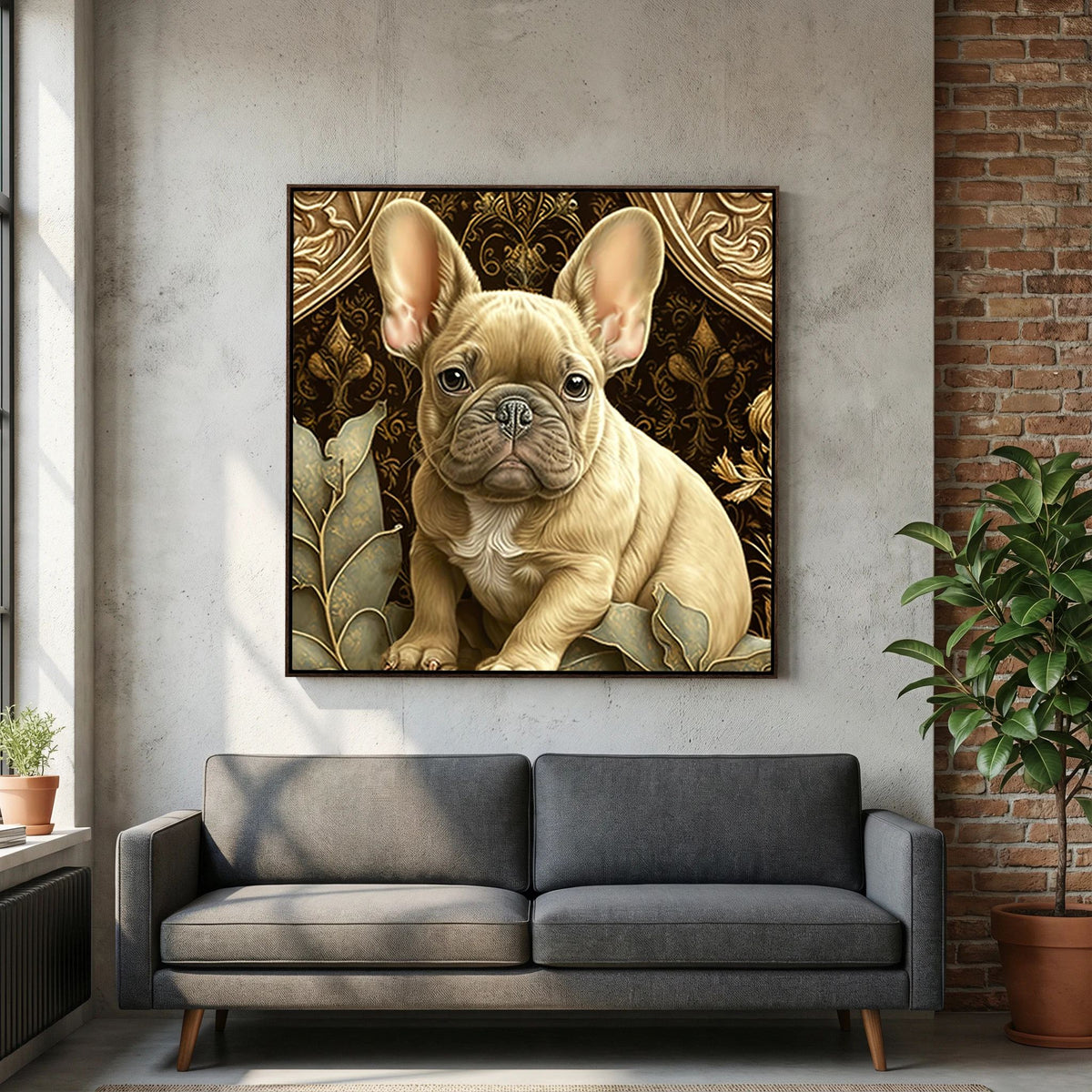 Art Nouveau French Bulldog Canvas