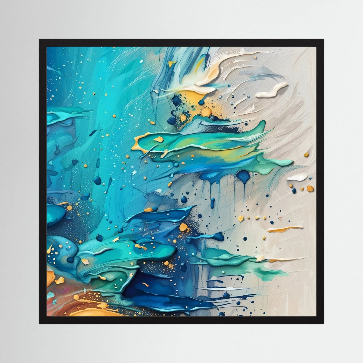 Yellow & Blue Paint Vibrant Print