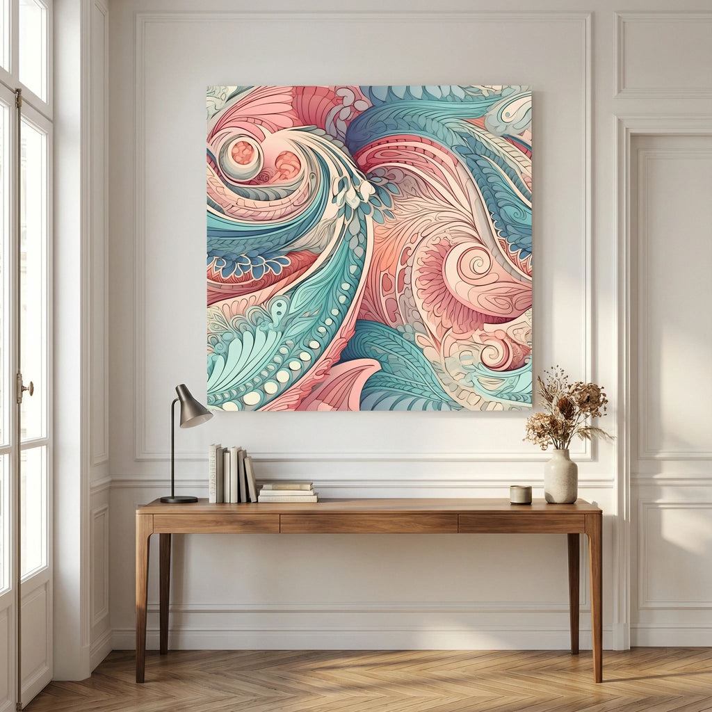 Pastel Paisley Canvas