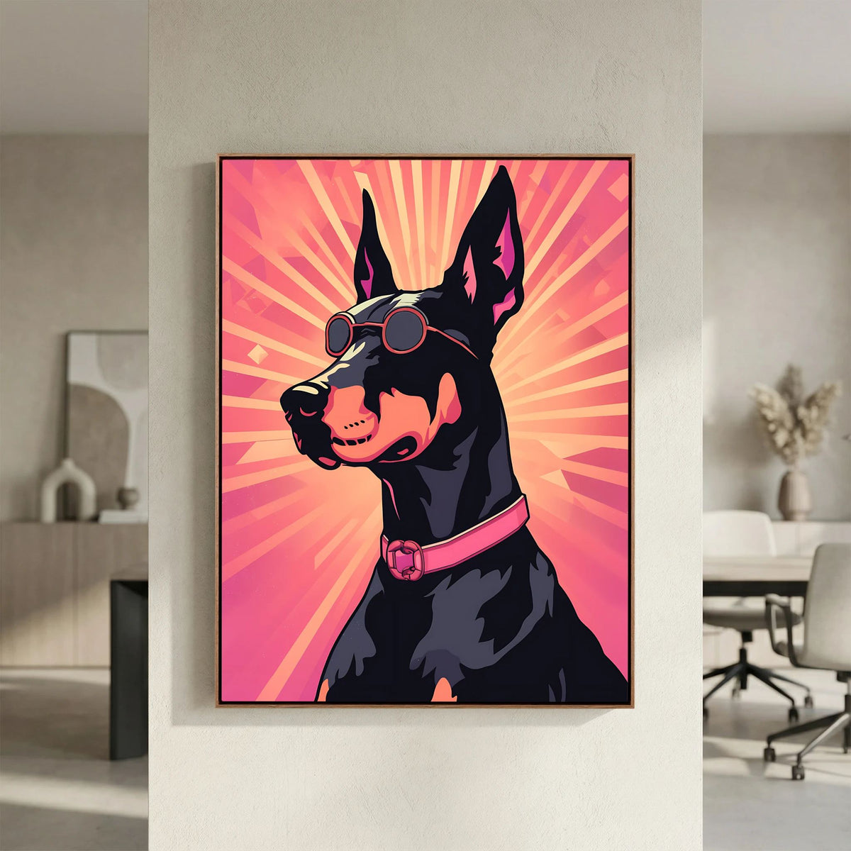 Doberman Pinscher Pop Art Canvas