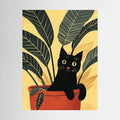 Black Cat in a plant Pot 1 Canvas