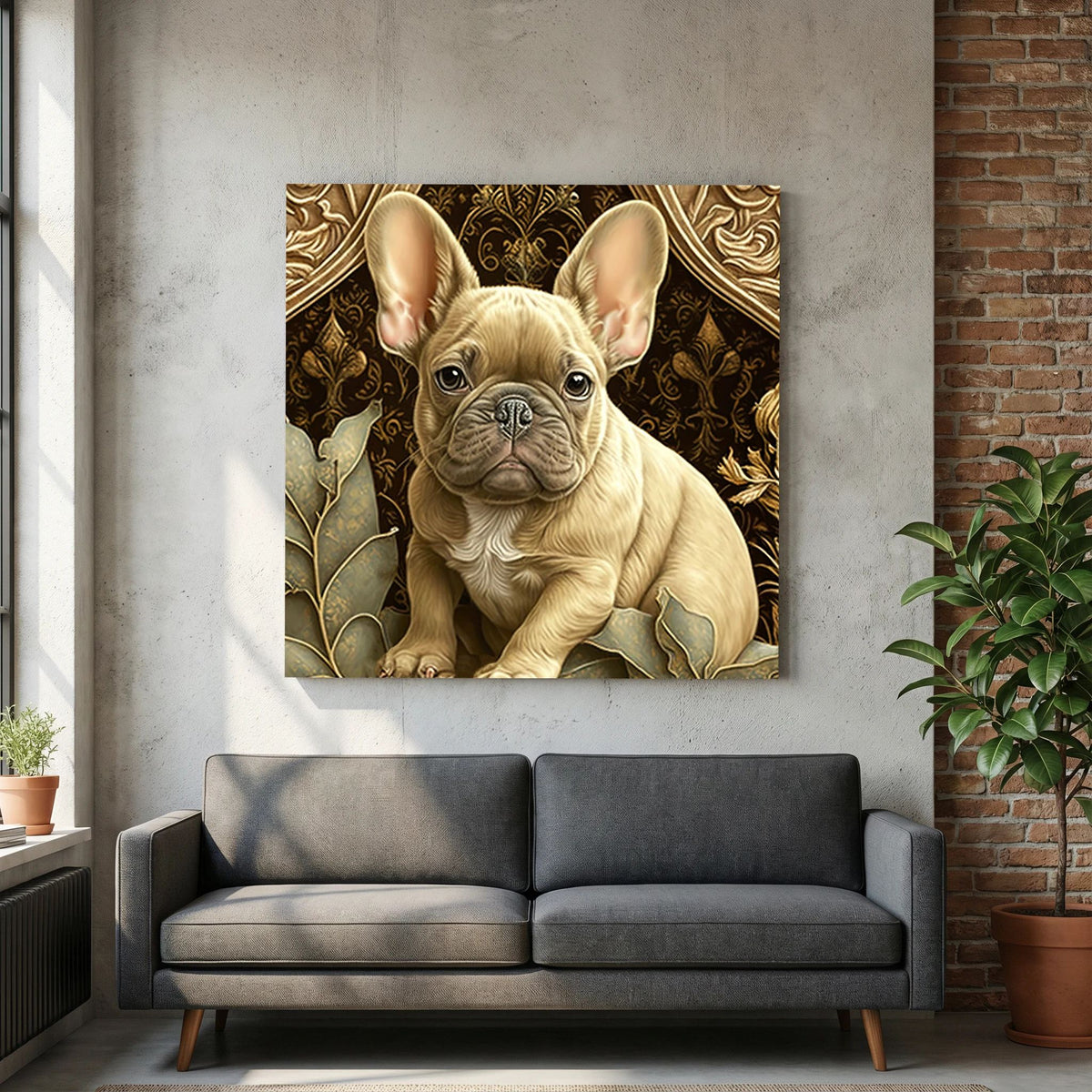 Art Nouveau French Bulldog Canvas
