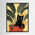 Black Cat in a Plant Pot 1 Print