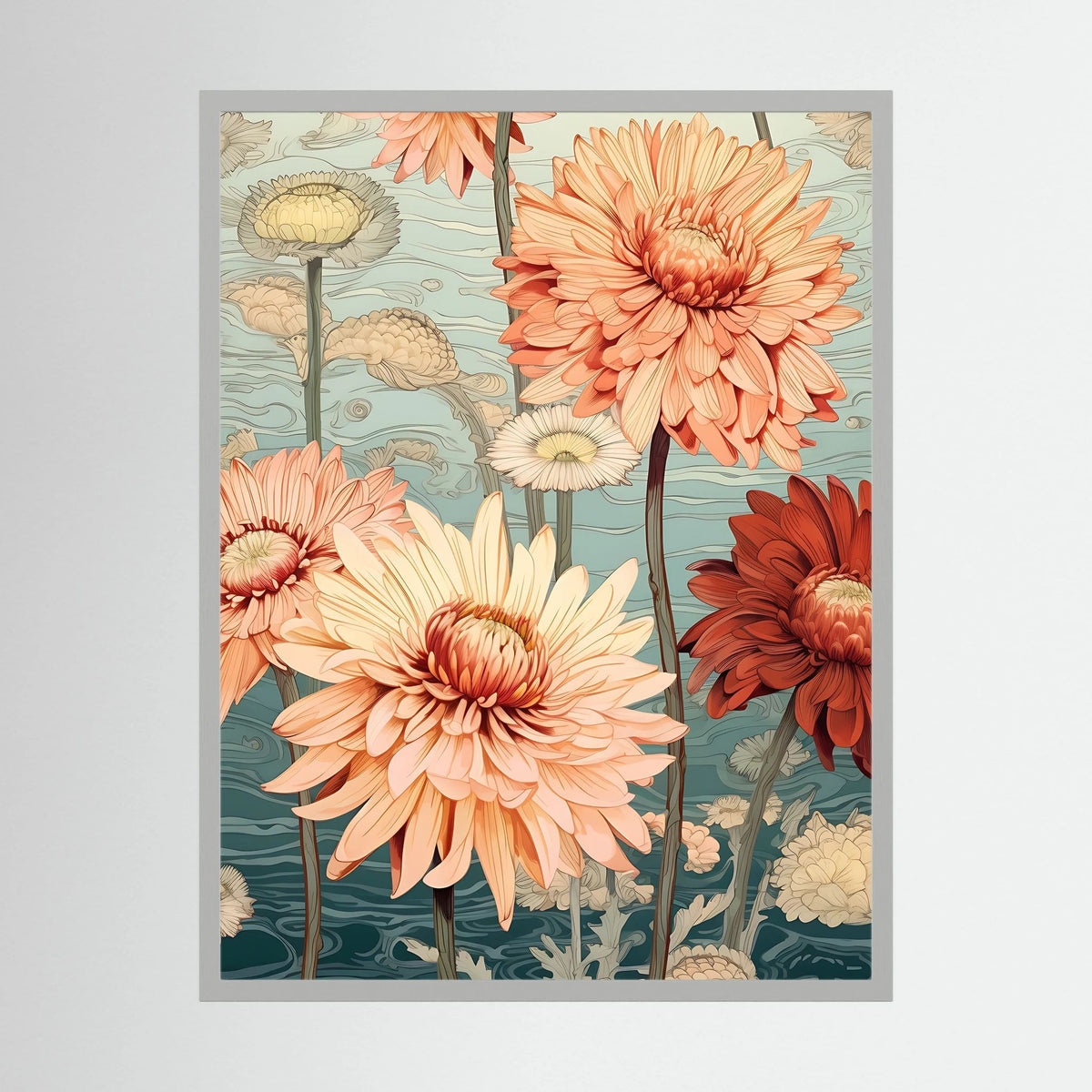 Vintage Chrysanthemum Print