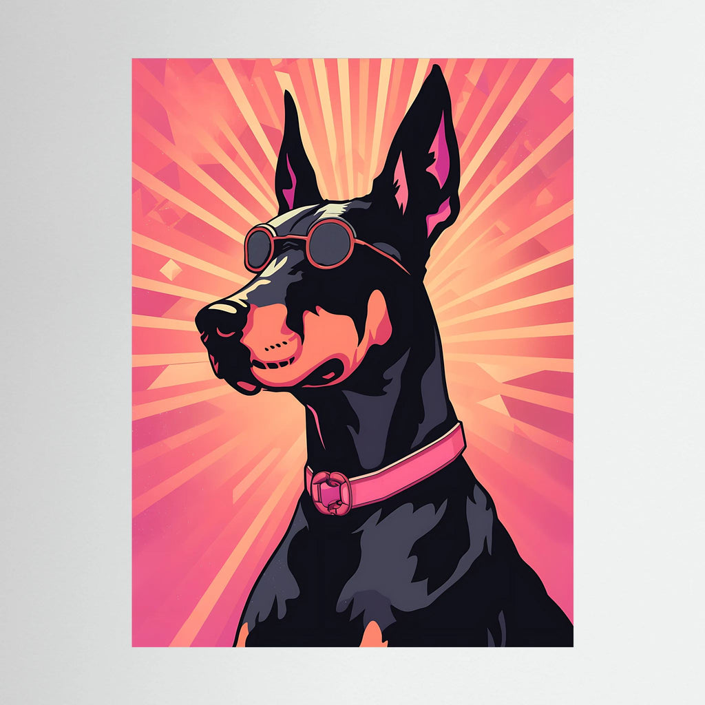Doberman Pinscher Pop Art Canvas