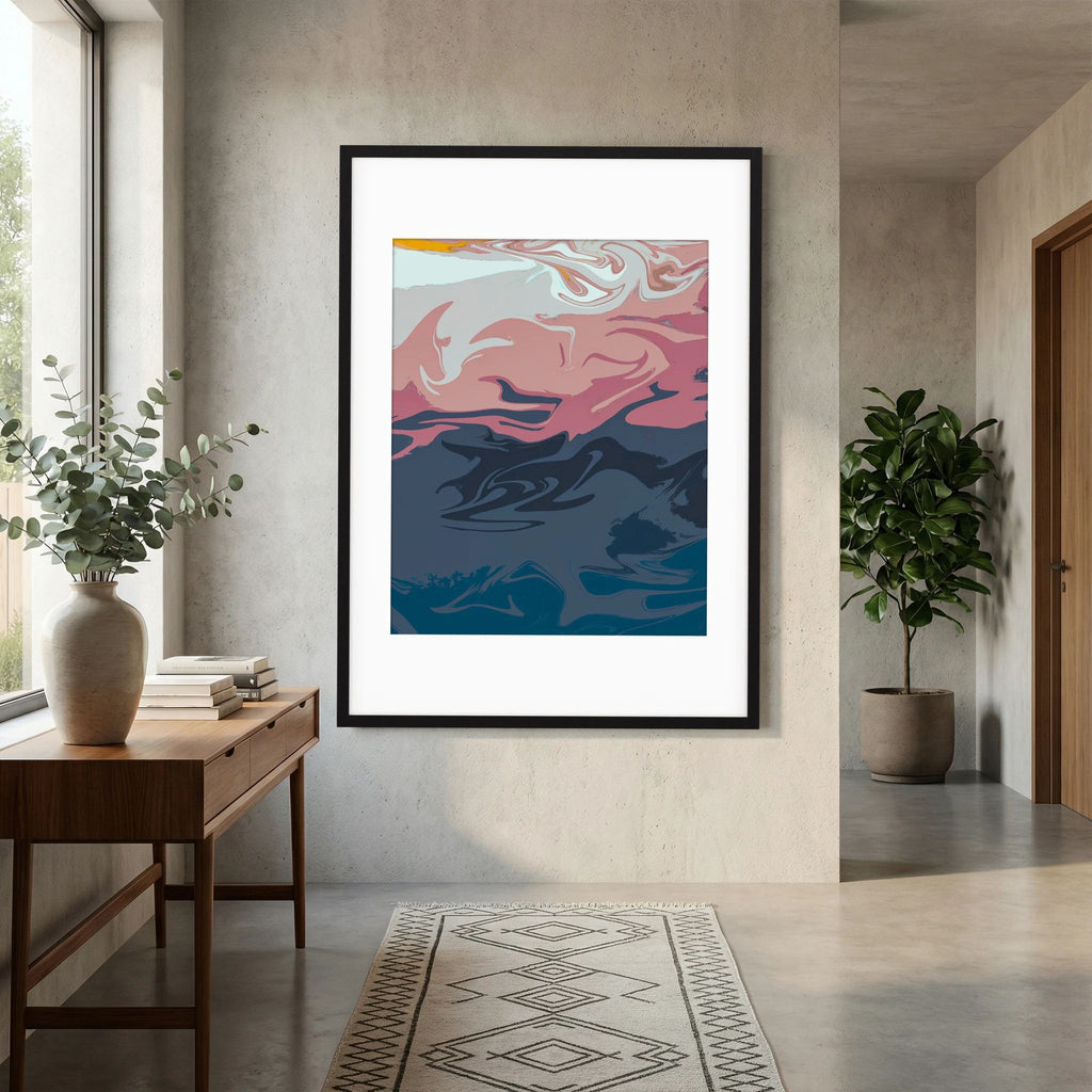 Coral Dusk Abstract Print