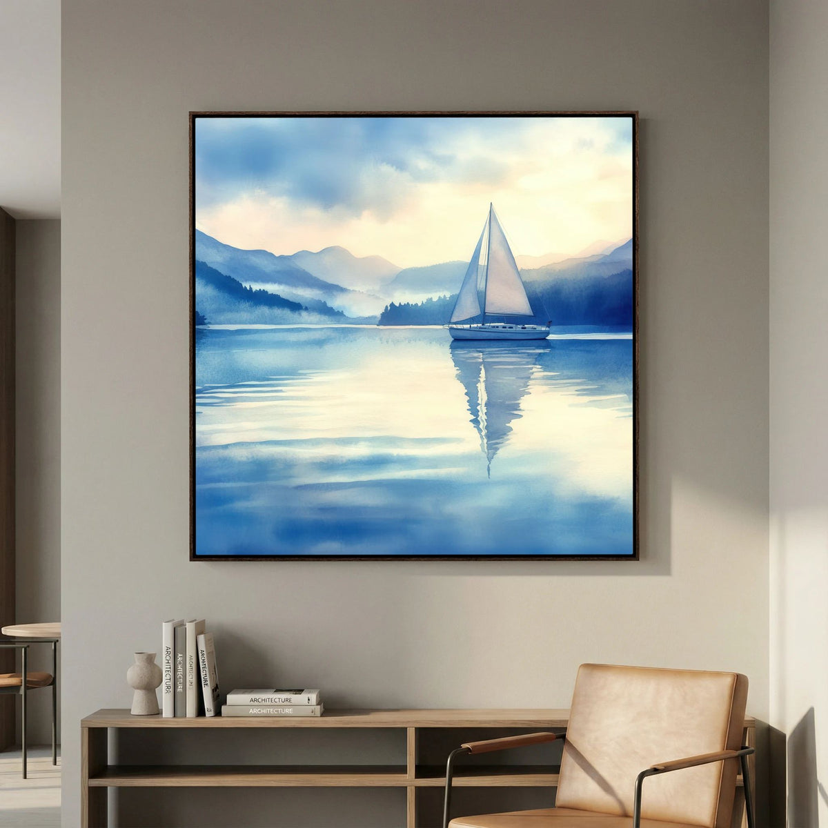 Sailboat Watercolour Canvas