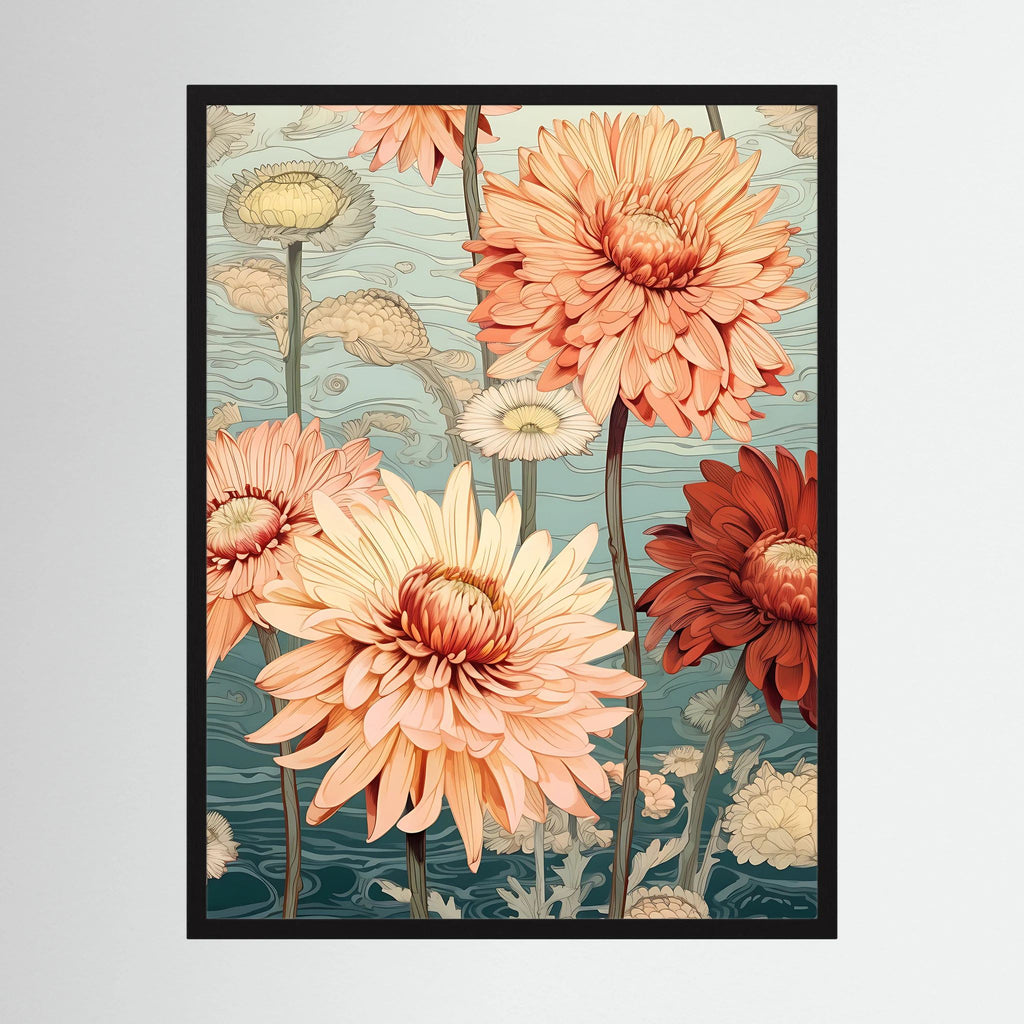 Vintage Chrysanthemum Print