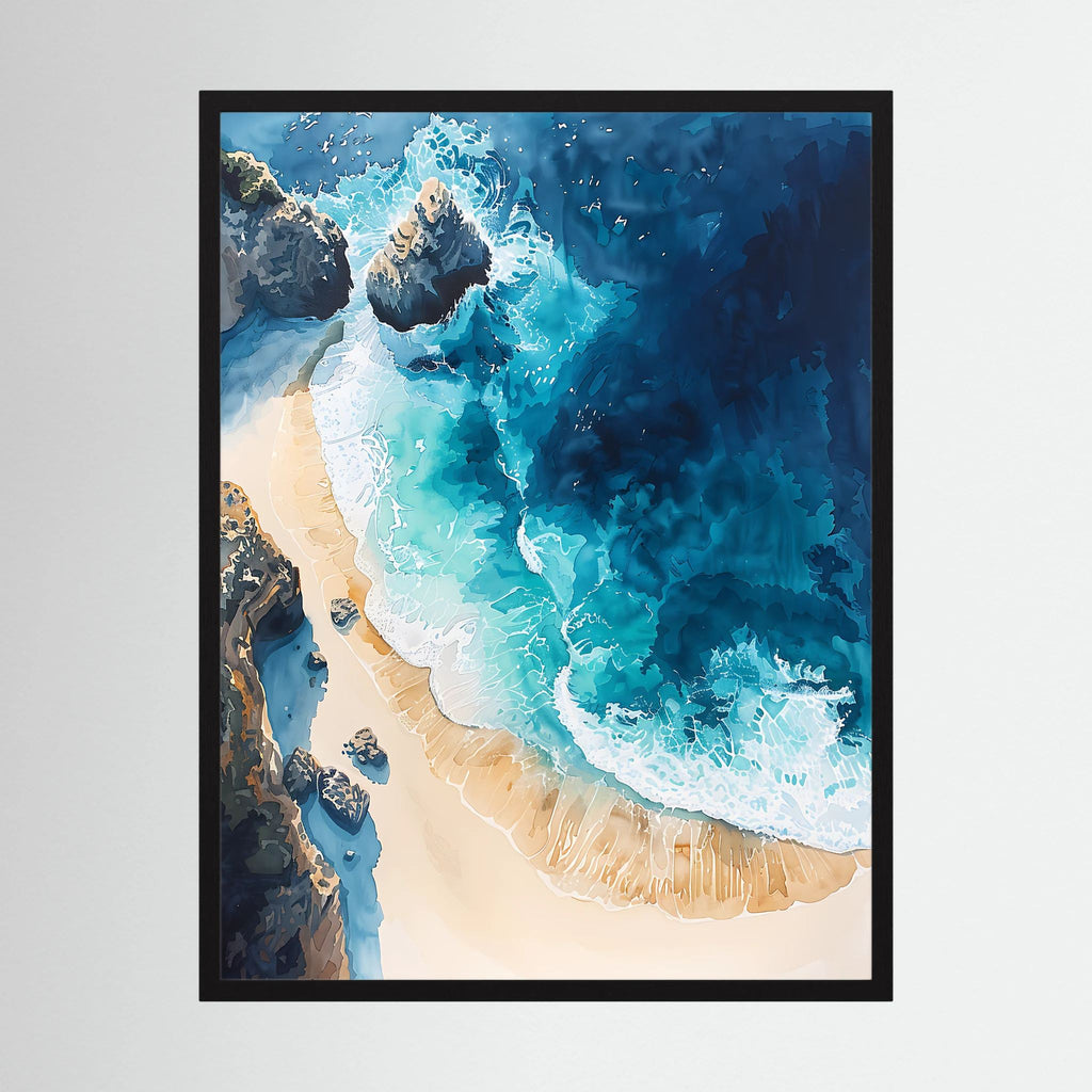 Overhead Beach Scene Print