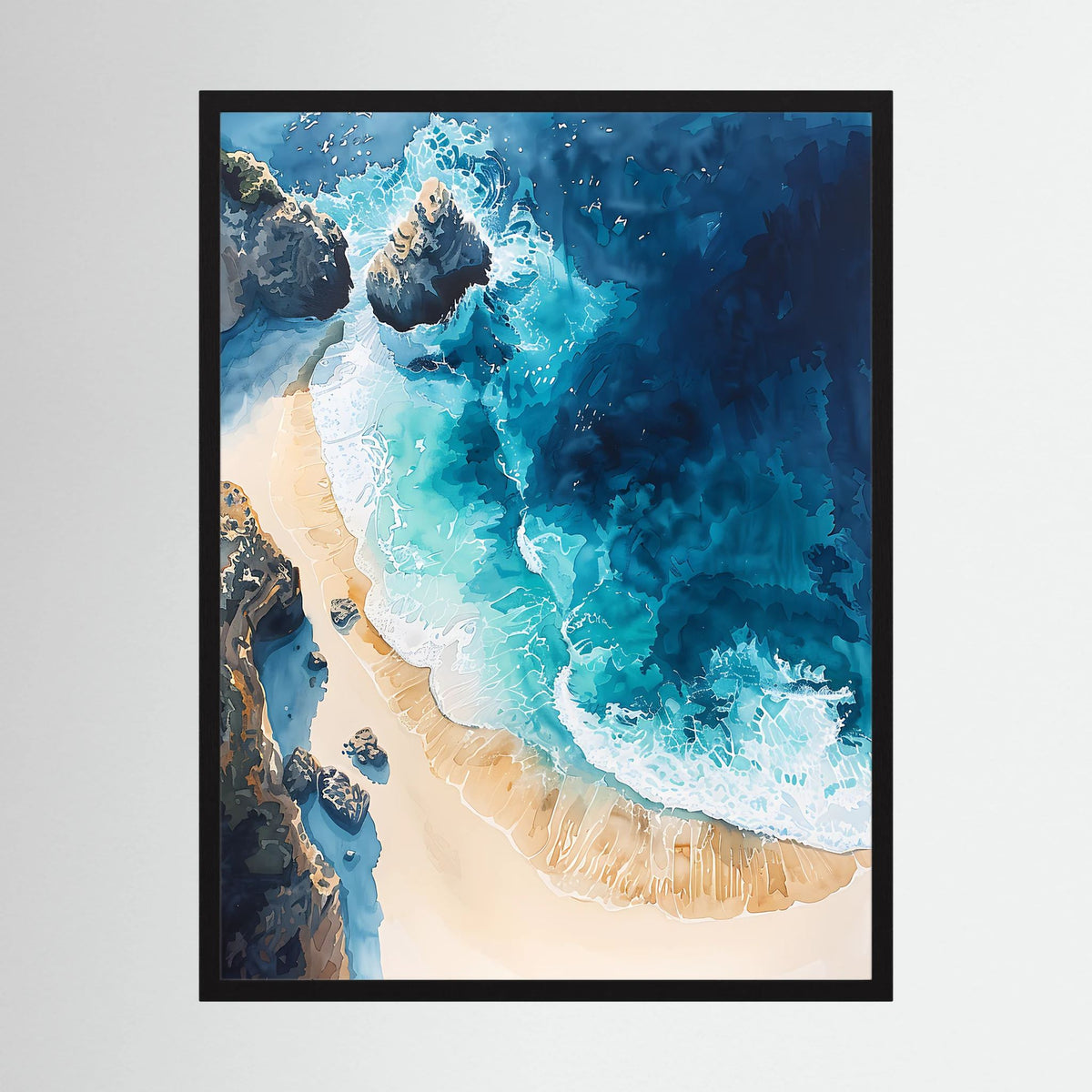 Overhead Beach Scene Print