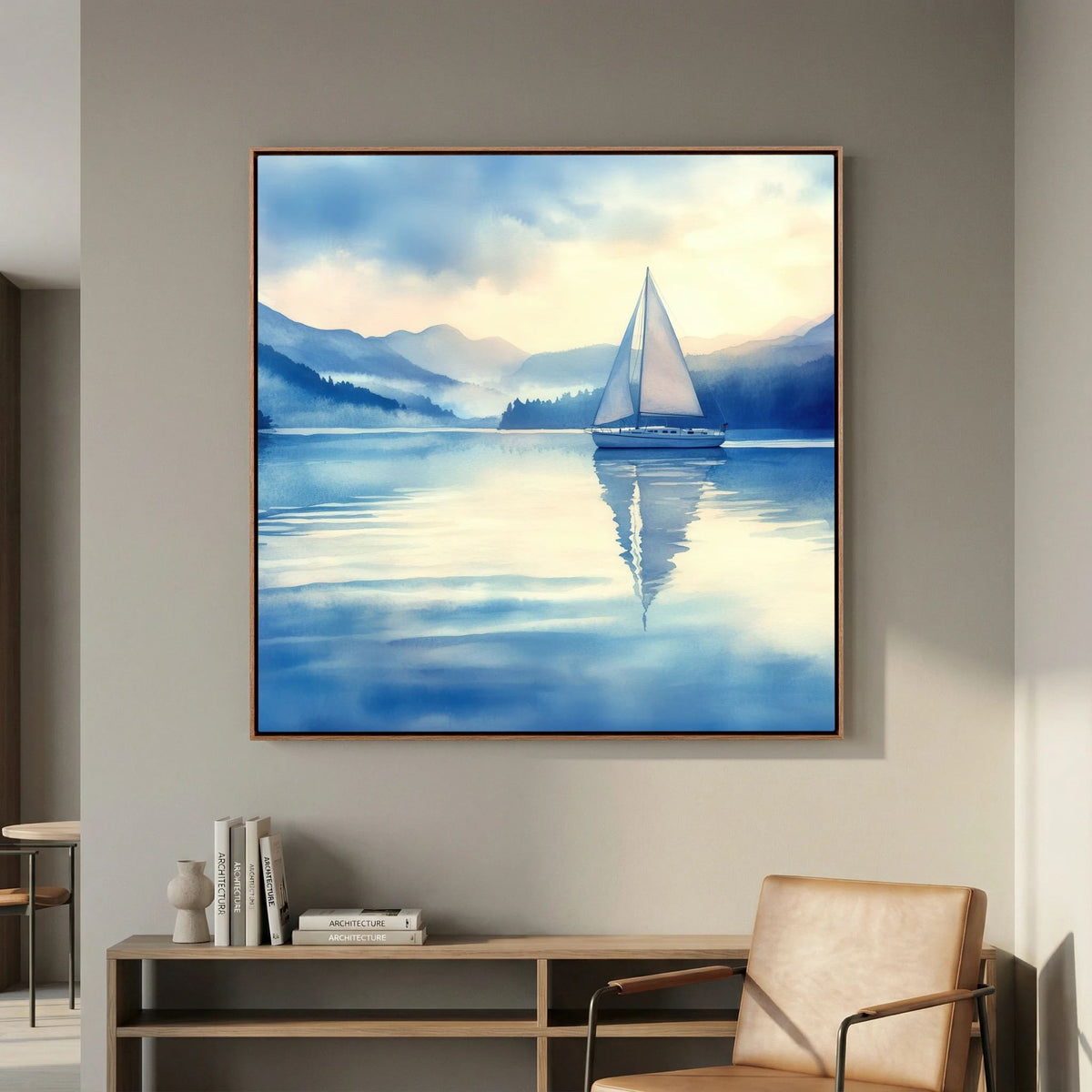 Sailboat Watercolour Canvas