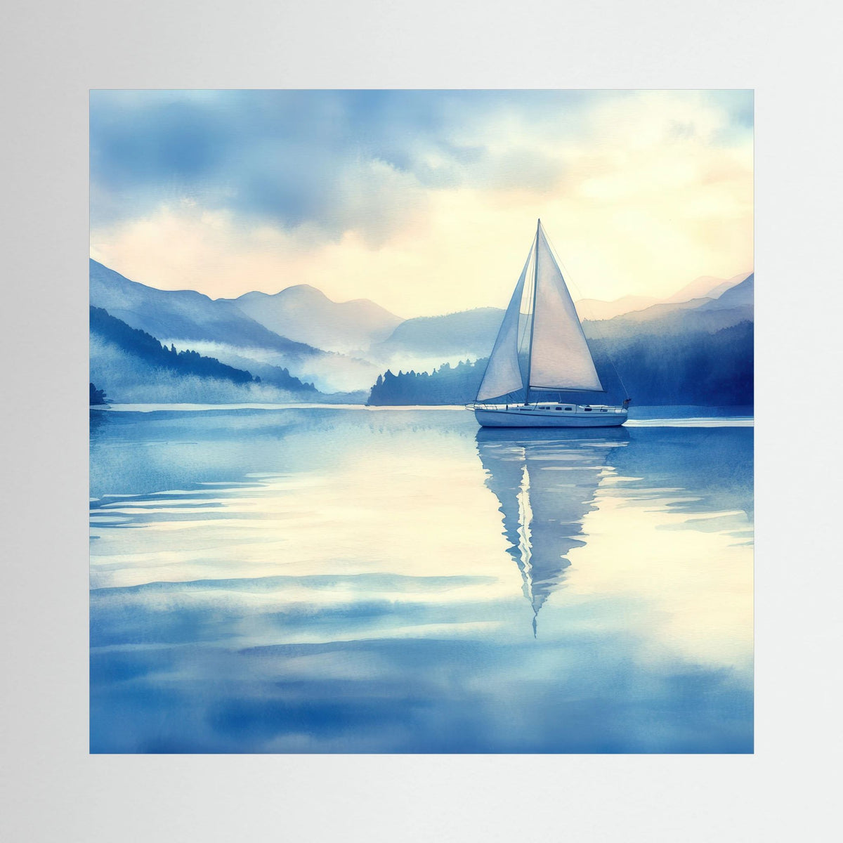 Sailboat Watercolour Canvas